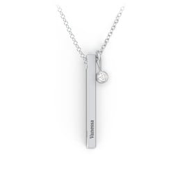 Vertical 3D Bar Necklace with Engraving