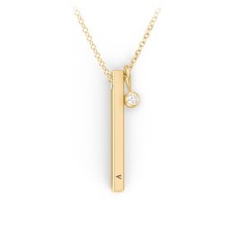 Vertical 3D Bar Necklace with Engraving