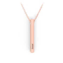 Vertical 3D Bar Necklace with Engraving