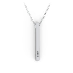 Vertical 3D Bar Necklace with Engraving