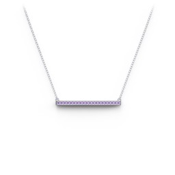Horizontal Bar Necklace with Gemstones