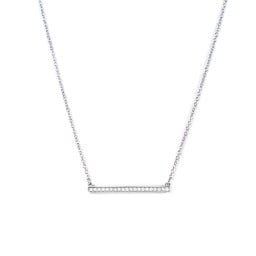 Horizontal Bar Necklace with Gemstones