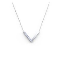 "V" Necklace with Gemstones