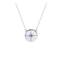 Disc Pendant with Star Set Gemstone