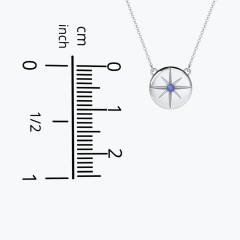 Disc Pendant with Star Set Gemstone