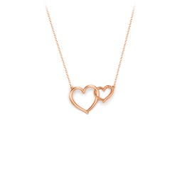 Linked Hearts Pendant in 10K Solid Rose Gold