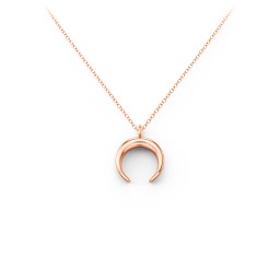 Crescent Horn Pendant in 10K Solid Rose Gold