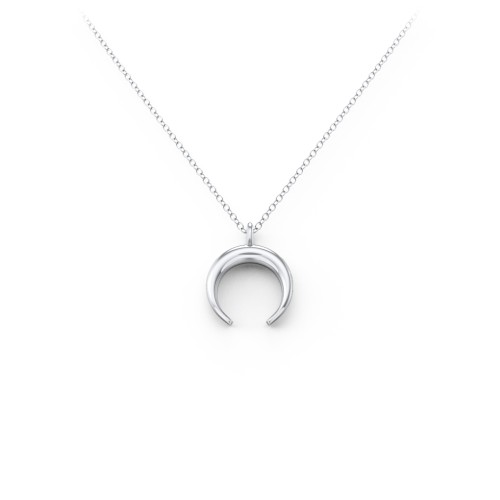 Crescent Horn Pendant – Sterling Silver