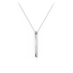 Triangle Bar Pendant with Accents – 10K Rose Gold with White Premium Zirconia
