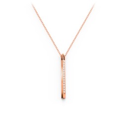 Triangle Bar Pendant with Accents in 10K Solid Rose Gold