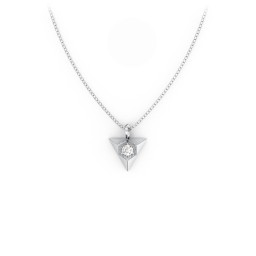 Triangle Pendant with Gemstone in 925 Sterling Silver with Diamond