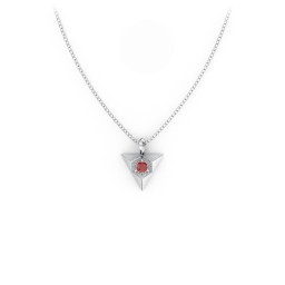 Triangle Pendant with Gemstone in 925 Sterling Silver with Garnet