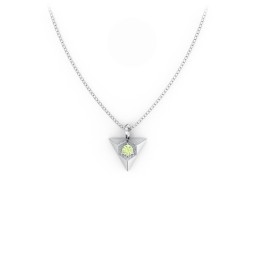 Triangle Pendant with Gemstone in 925 Sterling Silver with Peridot