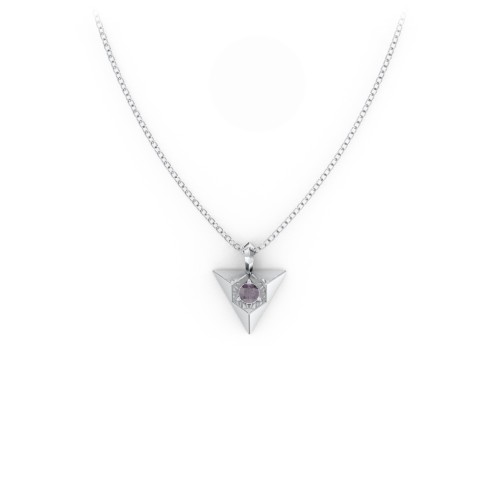 Triangle Pendant with Gemstone – Sterling Silver with Alexandrite