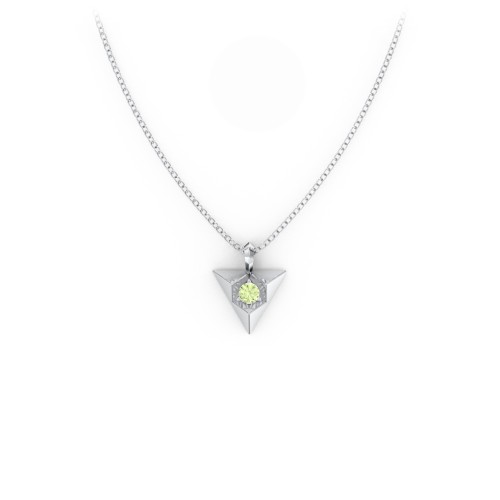 Triangle Pendant with Gemstone – Sterling Silver with Peridot