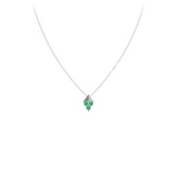 Diamond Shape Pendant with Gemstones in 925 Sterling Silver with Emerald