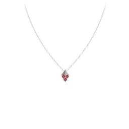 Diamond Shape Pendant with Gemstones in 925 Sterling Silver with Garnet