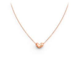 Puffed Heart Pendant in 10K Solid Rose Gold