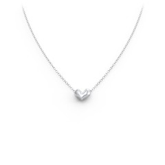 Puffed Heart Pendant – Sterling Silver