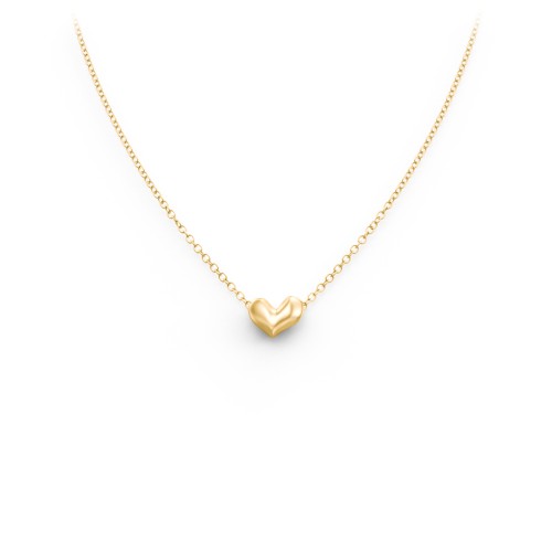 Puffed Heart Pendant – 10K Yellow Gold