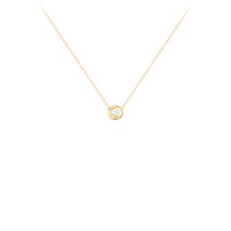 Solitaire 2mm Round Gemstone Pendant in 10K Solid Yellow Gold with Blue Topaz
