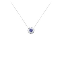 Solitaire 4mm Round Gemstone Pendant in 925 Sterling Silver with Blue Sapphire