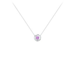 Solitaire 3mm Round Gemstone Pendant in 925 Sterling Silver with Amethyst