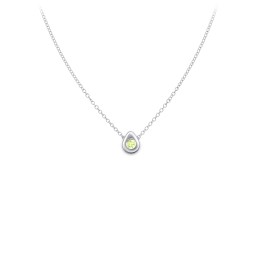 Teardrop Pendant with Gemstone in 925 Sterling Silver with Peridot