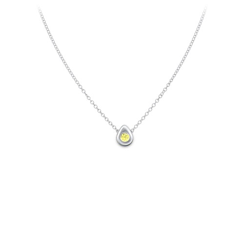 Teardrop Pendant with Gemstone – Sterling Silver with Citrine