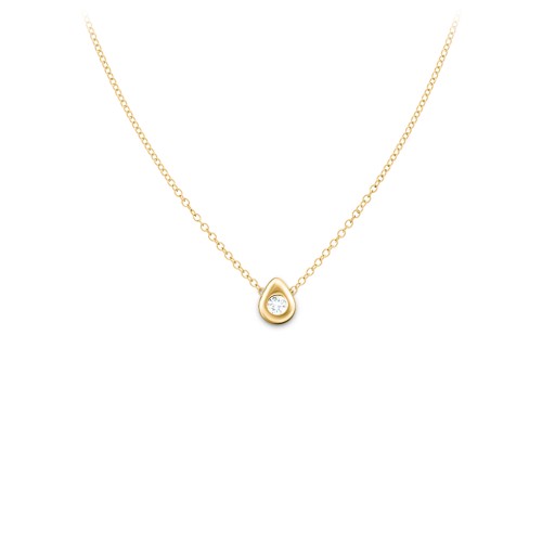 Teardrop Pendant with Gemstone – 10K Yellow Gold with Cubic Zirconia