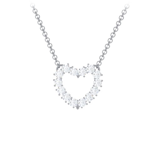 Dual Birthstone Heart Pendant – Sterling Silver with Diamond