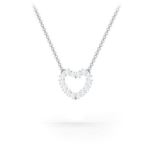 Dual Birthstone Heart Pendant – Sterling Silver with Diamond