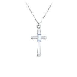 Mini Cross with Baguette Birthstone