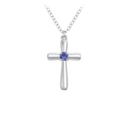 Mini Cross with Birthstone