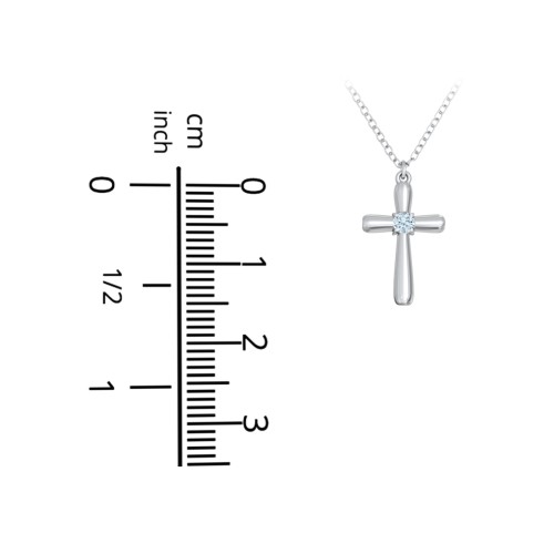 Mini Cross with Birthstone – 10K Yellow Gold with Opal