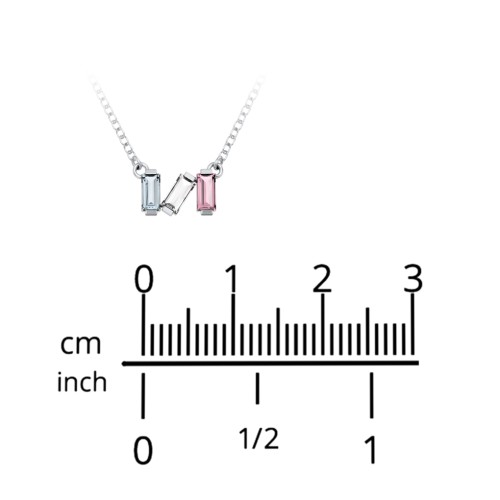 Baguette Scatter Necklace – 10K Rose Gold with Aquamarine, Amethyst, and Blue Topaz