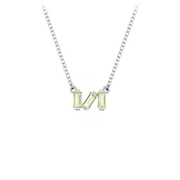 Baguette Scatter Necklace in 925 Sterling Silver with Peridot, Pink Tourmaline, Ruby, Citrine, and Emerald
