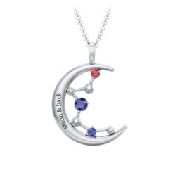 Moon and Constellation Gemstone Pendant