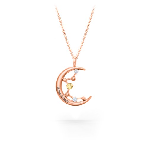 Moon and Constellation Gemstone Pendant