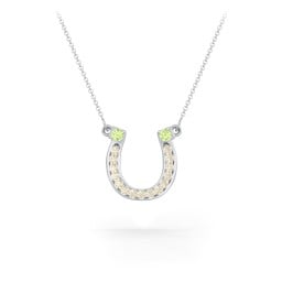 Horseshoe Pendant with Gemstones