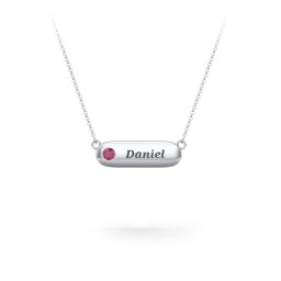 Mini Capsule Pendant with Birthstone