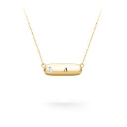 Mini Capsule Pendant with Birthstone