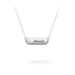 Mini Capsule Pendant with Birthstone
