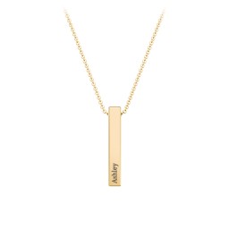 Multi Vertical 3D Bar Pendant with Engravings in 10K Solid Yellow Gold