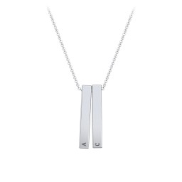 Multi Vertical 3D Bar Pendant with Engravings in 925 Sterling Silver