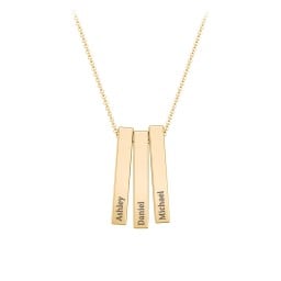Multi Vertical 3D Bar Pendant with Engravings
