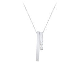 Multi Vertical 3D Bar Necklace with 1-4 Birthstones