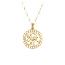 Year of the Goat Chinese Zodiac Medallion Necklace