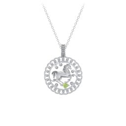 Year of the Horse Chinese Zodiac Medallion Necklace