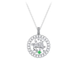 Year of the Ox Chinese Zodiac Medallion Necklace